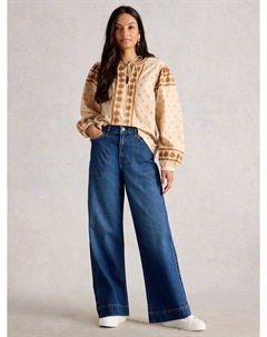 Джинсы Tia широкого кроя из хлопка с добавлением эластана White stuff