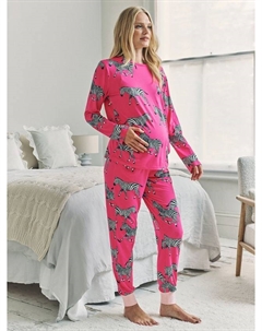 Длинный комплект пижамы для беременных Zebra, Bright Pink Chelsea peers