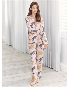 Небесный леопард длинный комплект пижамы, Pink Chelsea peers