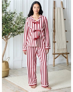 Пижамный комплект с длинными брюками и завязкой спереди, Pink Chelsea peers