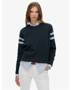 Расслабленный полосатый вязаный джемпер, Deep Navy Superdry