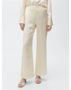 Золотистые брюки из сатина Tailored, Cream Mango
