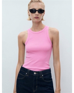 Бонко топ из хлопковой смеси с рубчиком, Pastel Pink Mango