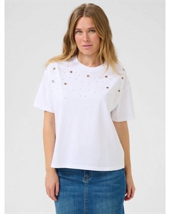 Футболка Cleo с ажурными деталями, White Kaffe