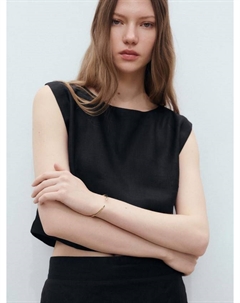 Фред майка-топ без рукавов из льна с круглым вырезом Mango