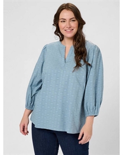 Текстурированная блузка Loulou из хлопка, Mid Blue Kaffe