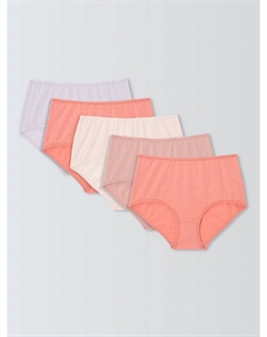 Хлопковые бриджи с добавлением синтетики, Pack of 5, Pinks John lewis
