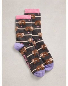 Пушистые носки гольфы с животным принтом, Dark Grey White stuff