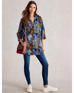 Блейк удлиненный топ с геометрическим принтом и v-образным вырезом White stuff