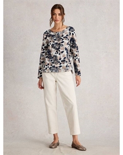 Футболка с длинным рукавом Weaver, Natural/Multi White stuff