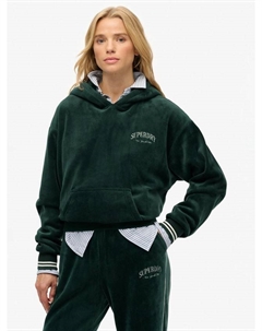 Расклешенный худи Country Club из велюра, Enamel Green Superdry