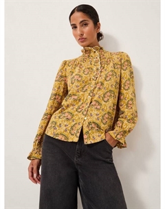 Футболка Mabel с рюшами и узором пейсли, Ochre Monsoon