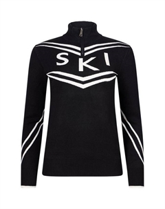 Слимовый лыжный джемпер с молнией на воротнике, Black The little tailor