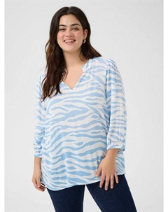 Топ Edina Ami с принтом зебра, Chambray/Chalk Kaffe curve