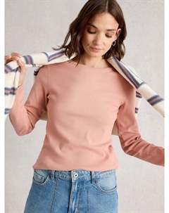 Топ Sadie с ребристой фактурой и окраской в готовом изделии, Dusty Pink White stuff