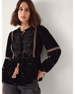 Топ из бархата с декором Noni, Black Monsoon