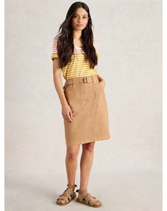 Футболка Nadia с хлопковыми полосками и декором на горловине, Yellow/Multi White stuff