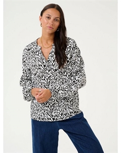 Топ с абстрактным принтом Mathilde, Chalk/Black Kaffe