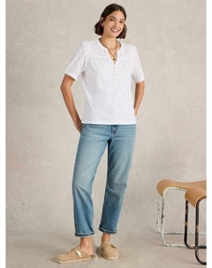 Топ Ellie Dobby из чистой органической хлопковой ткани, White White stuff