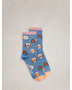 Носки с принтом щенков из хлопковой смеси White stuff