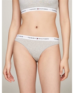 Трусы-стринги с логотипом на поясе, Light Grey Heather Tommy hilfiger