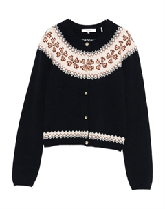 Кардиган из кашемира с вязкой в стиле фэр-айл, синий Frame