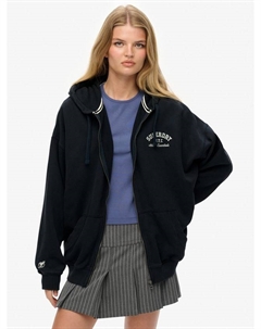 Оверсайз худи Athletic Essentials с молнией, цвет Eclipse Navy/White, Eclipse Navy/ White Superdry