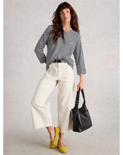 Денимовый топ с долманом в полоску, Navy/White White stuff