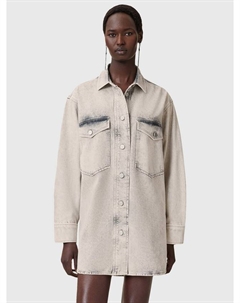 Платье мини Faye Sparkle из денима, Snow Grey Allsaints