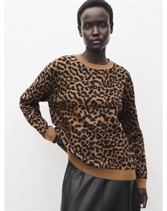Свитер Leona с леопардовым принтом, Ecru/Multi Mango