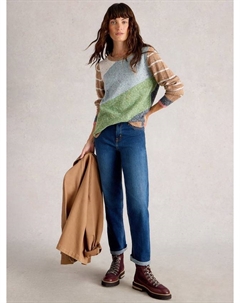 Талия полосатый джемпер, Green/Multi White stuff