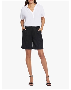 Свободные шорты из льняной смеси, Black Nydj