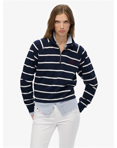 Свитшот Athletic Essentials с полосками и молнией до половины, Navy Stripe Superdry