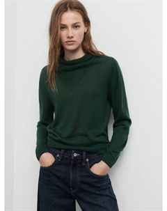 Свитер с треугольным вырезом, Dark Green Mango