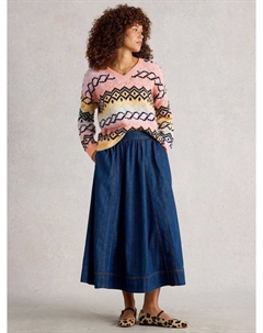 Джемпер с геометрическим принтом Space Dye White stuff