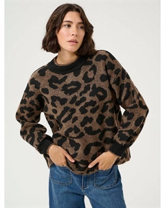 KAwilma свитер с принтом "animal print" из шерстяной смеси с круглым вырезом Kaffe