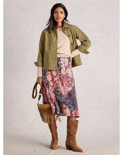 Джинсовая куртка Eden расслабленного кроя, Khaki White stuff