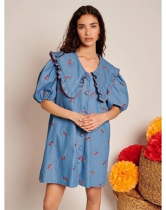 Мини-платье Lola Cherries из денима, Blue Sister jane