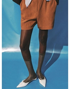 Кокосовые шорты с текстурным контрастным тримом Mango