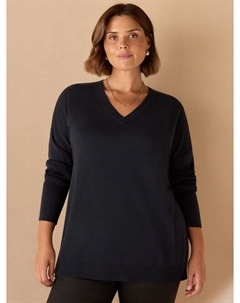 Свитер с V-образным вырезом и заниженной линией плеча, Navy Live unlimited