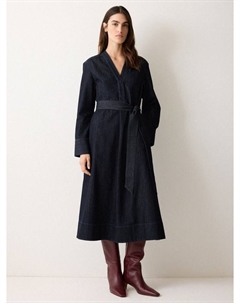 Джинсовое платье с поясом, Indigo Jigsaw