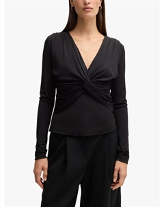 BOSS Eulori топ с крученым передом из джерси, Black Hugo boss