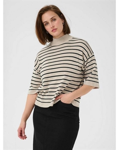 Lizza джемпер с коротким рукавом и воротником-стойкой в полоску Kaffe