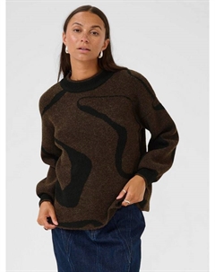 Свитер Wilma Wavy Stripe, Black/Brown Kaffe