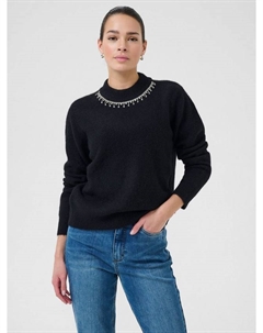 KAroxy свитер с высоким воротником и декоративной отделкой, Deep Black Kaffe