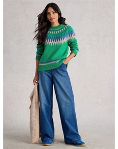 Свитер Fifi Fair Isle из шерсти, Green/Multi White stuff