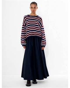 Толстовка с широкими полосками из шерсти Wool Rich, Cabernet/Royal Blue French connection