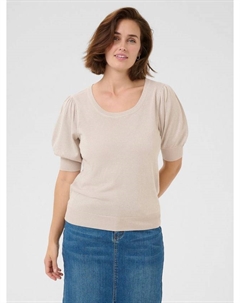 Регина джемпер с круглым вырезом и короткими рукавами, Mid Grey Kaffe