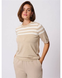 Джемпер Lizza с коротким рукавом в полоску, Beige/Multi Kaffe