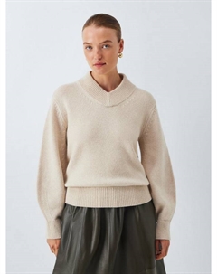 Вязаный свитер с V-образным вырезом из шерстяной смеси, Shearling John lewis